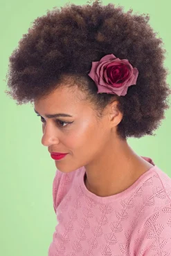 Banned Retro Scented Love Flower Haarclip In Bordeauxrood>Vrouwen Haaraccessoires