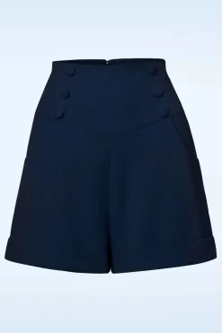 Banned Retro Schattig Als Een Knoopshort In Marineblauw>Vrouwen Broeken