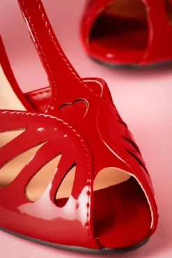 Banned Retro Secret Love-Sandalen In Lippenstiftrood><noscript><img width=