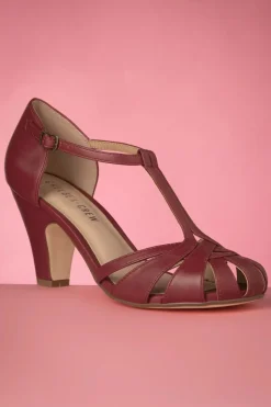 Chelsea Crew Sergi T-Strap Pumps In Dieprood>Vrouwen Pumps