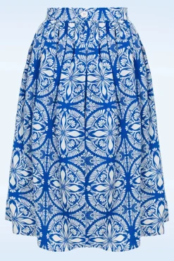 Bunny Sicily Swing Rok In Blauw En Wit><noscript><img width=