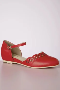 Charlie Stone Siena Ballerina Flats In Rood><noscript><img width=