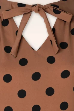Banned Retro Spot Set Sail Swing Jurk In Bruin><noscript><img width=