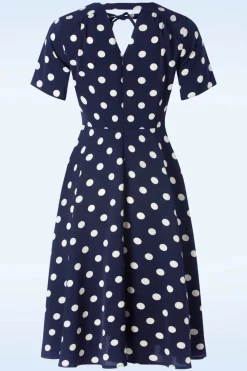Banned Retro Spot Set Sail Swing Jurk In Marineblauw>Vrouwen Plus Size Jurken