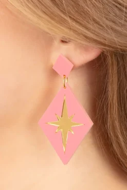 Glitz-o-Matic Starburst Oorbellen In Roze>Vrouwen Sieraden