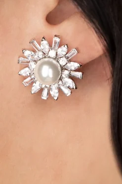 Lovely Starburster Parel Knopjes In Zilver>Vrouwen Sieraden