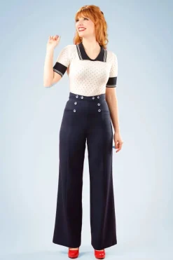 Banned Retro Stay Awhile Broek In Marineblauw>Vrouwen Broeken