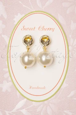 Sweet Cherry Stijlvolle Pareloorbellen In Ivoor><noscript><img width=