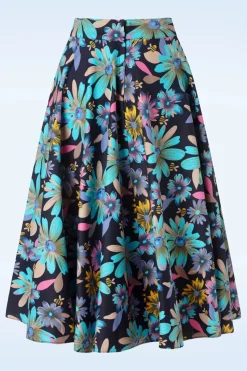 Banned Retro Summer Bee Swing Rok In Marineblauw><noscript><img width=