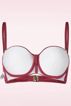 Cyell Summer Glam Padded Bikinitop In Bordeauxrood><noscript><img width=