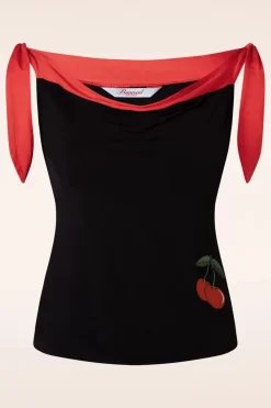 Banned Retro Sweet Summer Top In Zwart En Rood>Vrouwen Tops