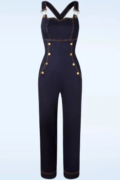 Vixen Tallulah Overall Met Wijde Pijpen In Denim>Vrouwen Playsuits & Jumpsuits