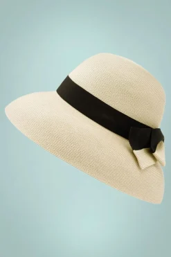 Brontu00e9 Tara Hoed In Naturel En Zwart>Vrouwen Hoeden & Fascinators