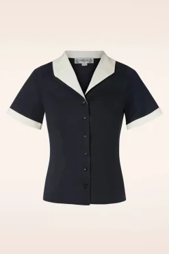 Collectif Clothing Taylor Blouse In Zwart>Vrouwen Blouses