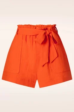 Smashed Lemon Tetra Short In Oranje>Vrouwen Broeken