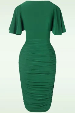 Vintage Diva The Eugenie Vlinderpenciljurk In Groen><noscript><img width=