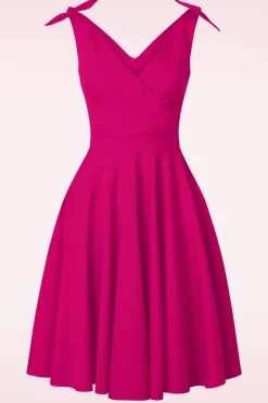 Glamour Bunny The Harper Swing Jurk In Telemagenta Roze><noscript><img width=