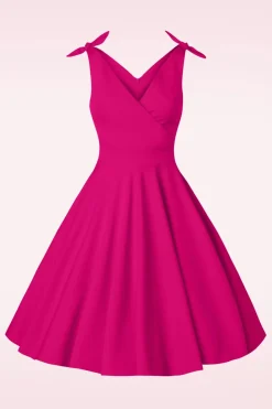 Glamour Bunny The Harper Swing Jurk In Telemagenta Roze><noscript><img width=