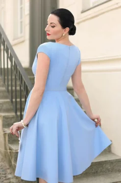 Vintage Diva The Jane Swing Jurk In Luchtblauw>Vrouwen Plus Size Jurken