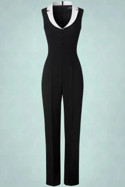 Vintage Diva The Luchia Jumpsuit In Zwart><noscript><img width=