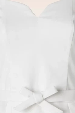 Vintage Diva The Patrizia Pencil Jurk In Wit><noscript><img width=