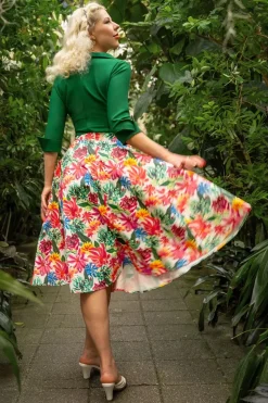 Topvintage Boutique Collection Topvintage Exclusief ~ Adriana Flower Swing Rok In Multi>Vrouwen Rokken
