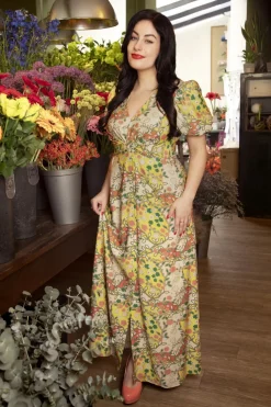 Topvintage Boutique Collection Topvintage Exclusive ~ Phoebe Maxi Jurk In Multi>Vrouwen Plus Size Jurken