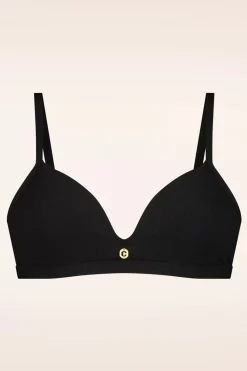 TC Beach Triangle Bikinitop In Black Rib>Vrouwen Bikini's