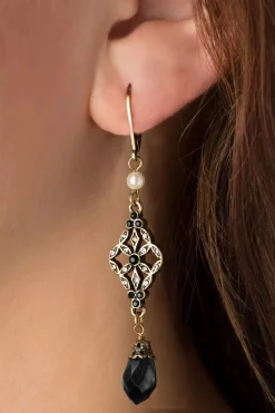 Lovely Victoriaanse Filigraan Oorbellen In Zwart>Vrouwen Sieraden