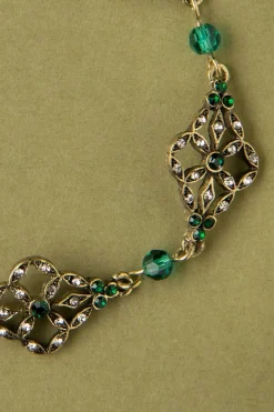Lovely Victoriaanse Filigraanarmband In Smaragd><noscript><img width=