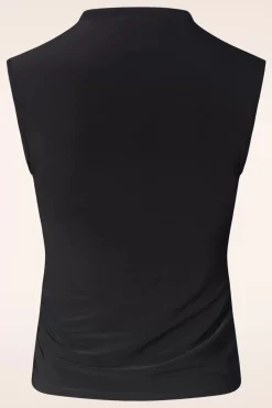 Vintage Chic for Topvintage Vive Mouwloze Slinky Top In Zwart>Vrouwen Tops