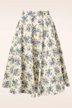 Banned Retro Wild Flower Swing Rok In Creme>Vrouwen Rokken