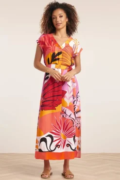 Smashed Lemon Winona Maxi Jurk In Oranje>Vrouwen Plus Size Jurken