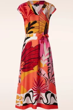 Smashed Lemon Winona Maxi Jurk In Oranje>Vrouwen Plus Size Jurken