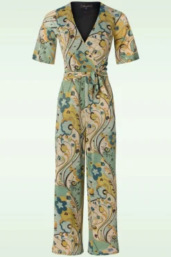 King Louie Zita Jumpsuit Frenzy In Dusty Turquoise>Vrouwen Playsuits & Jumpsuits