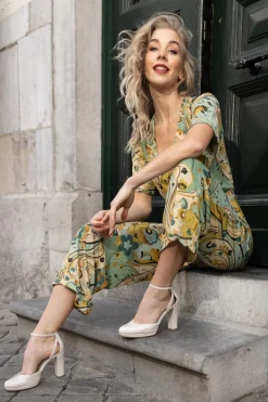 King Louie Zita Jumpsuit Frenzy In Dusty Turquoise>Vrouwen Playsuits & Jumpsuits