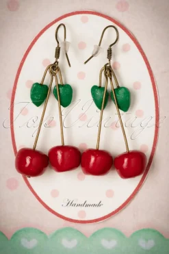 Sweet Cherry Zoete Sprankelende Kersen Oorbellen In Rood><noscript><img width=